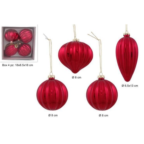 SFERA VETRO D8 ROSSA